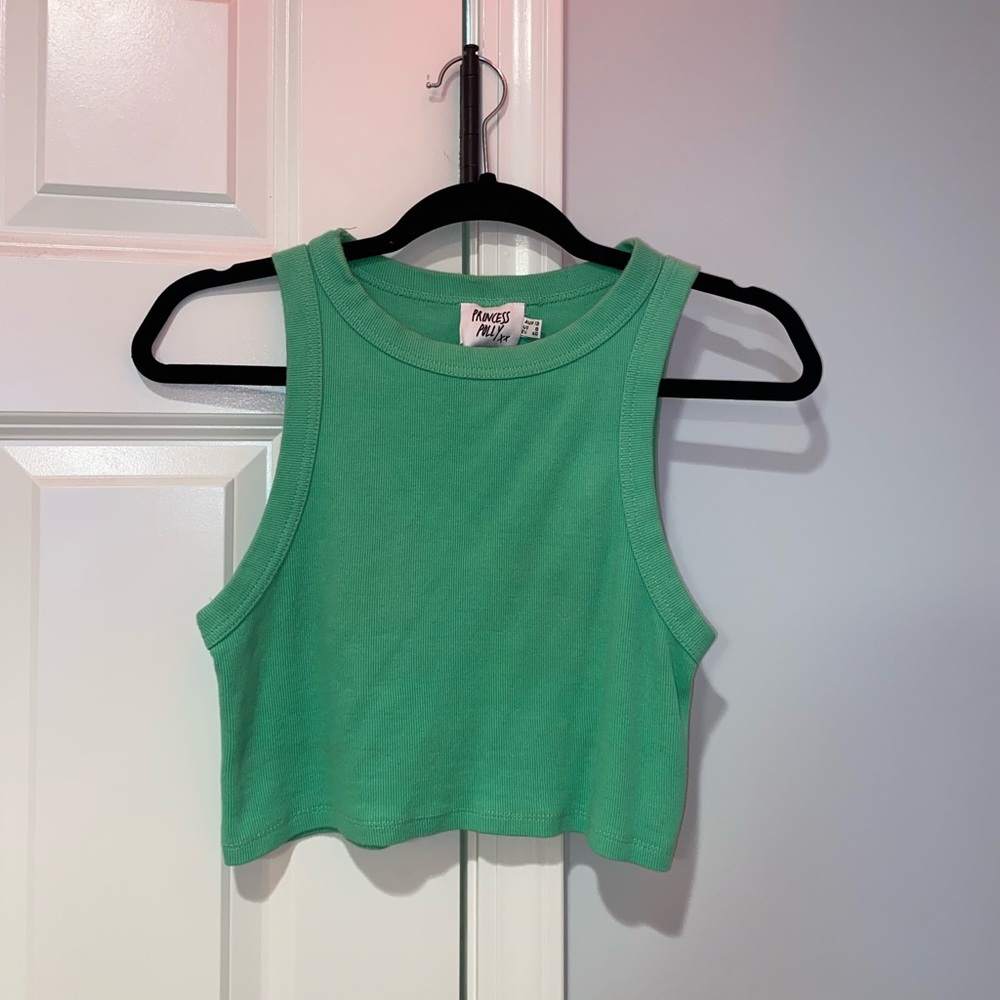 Green PRINCESS POLLY Cropped Tank Top